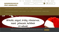 Desktop Screenshot of ajandekaruhaz.eu